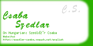 csaba szedlar business card